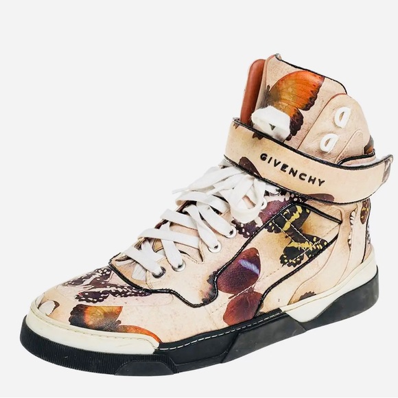 Givenchy Multicolor Butterfly Print Leather Tyson High Top Sneakers Size 36.0 - Picture 2 of 3